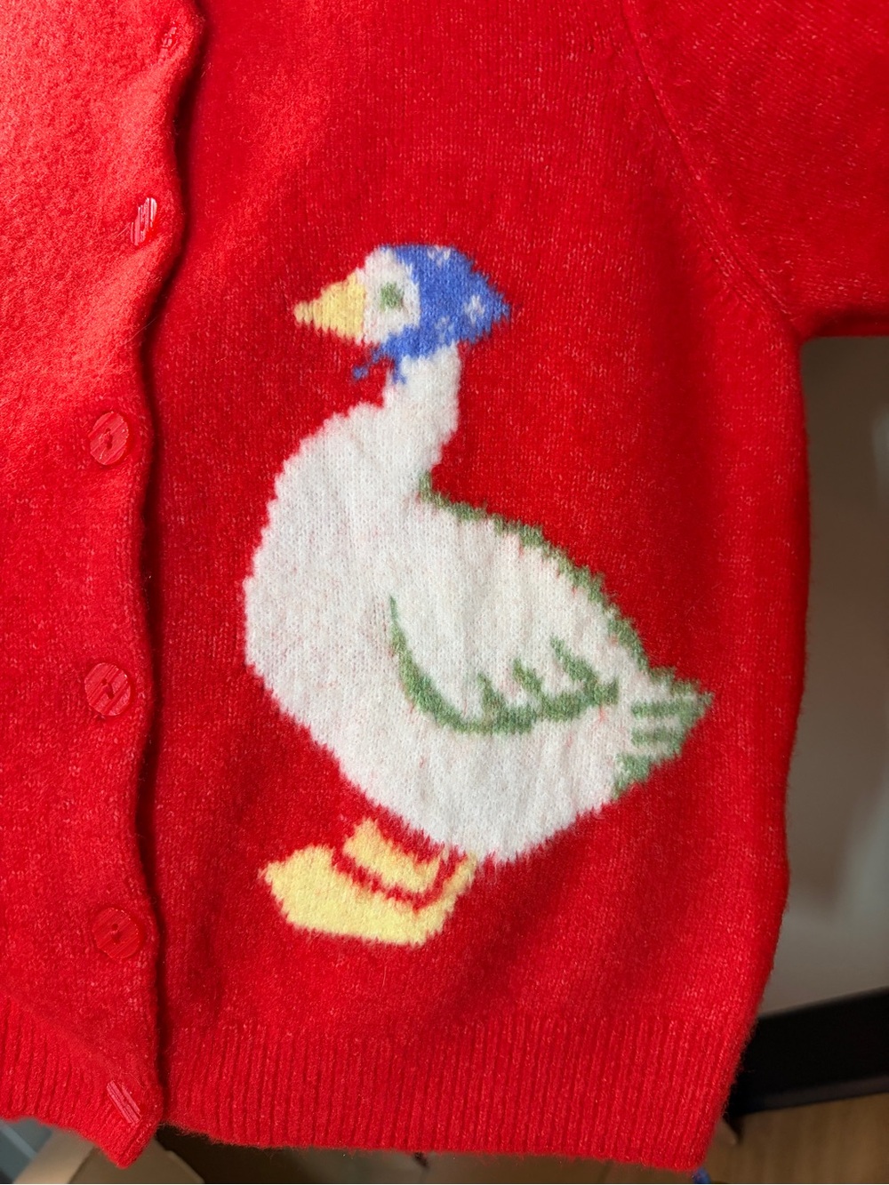 NWOT Urban Outfitters Kimchi Blue Kate Goose Motif Puff Short Sleeve Cardigan, S - Picture 7 of 10